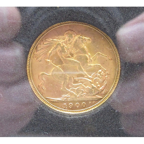 5 - Queen Victoria (1837-1901) 1900 Sovereign, encapsulated in case
Bradley's Shipping £28.00 plus vat (... 