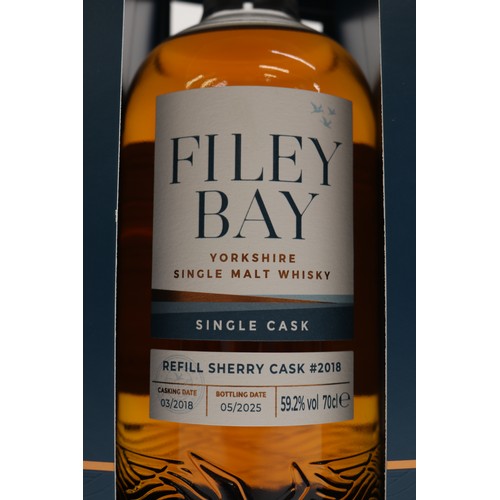 1118 - Spirit of Yorkshire Distillery, Filey Bay - Refill Sherry Single Cask #2018, Single Malt Whisky, 70c... 