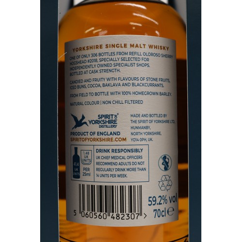 1118 - Spirit of Yorkshire Distillery, Filey Bay - Refill Sherry Single Cask #2018, Single Malt Whisky, 70c... 