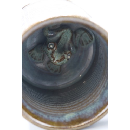 1006 - Peter Currell Brown, Snake Pottery, Puzzle Jug heart detailing, 'Drink Your Fill But Do Not Spill'; ... 