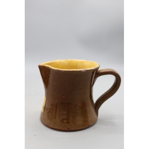 1028 - Soil Hill slipware, incl. two handled tankard inscribed 'Good Health', stamped; Soil Hill small glob... 