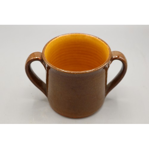1028 - Soil Hill slipware, incl. two handled tankard inscribed 'Good Health', stamped; Soil Hill small glob... 