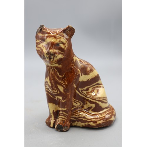 1066 - Staffordshire style agateware cat, A/F, H14cm
Bradley's Shipping £33.00 plus vat (UK Only)