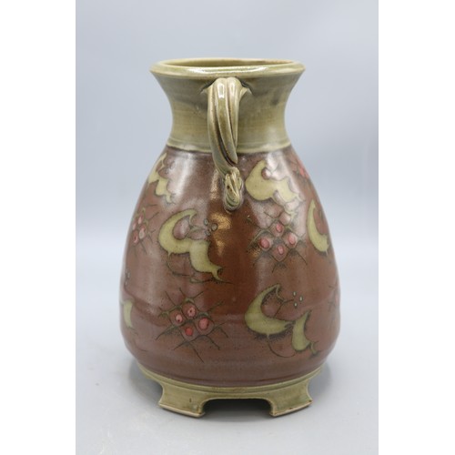 1085 - Paul Muchan (1948-) footed urn shaped vase, twin scroll handles, salt glazed, H21cm
Bradley's Shippi... 