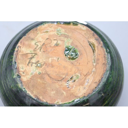 1073 - Edwin Beer Fishley (1832-1912), Fremington, green and salt glazed bowl, incised marks to the base, W... 