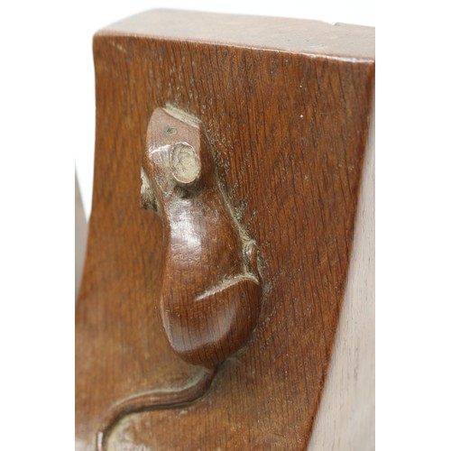 Robert Mouseman Thompson of Kilburn - a pair of tooled oak book ends ...
