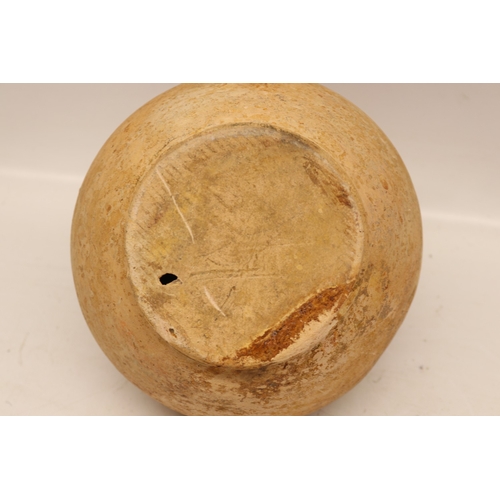 1071 - Two costrels/ Dorset owls, one in unusual clay with handles parallel to the neck, H20cm max
Bradley'... 