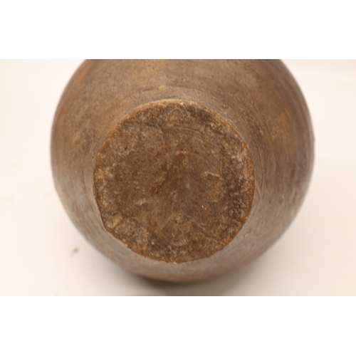 1071 - Two costrels/ Dorset owls, one in unusual clay with handles parallel to the neck, H20cm max
Bradley'... 