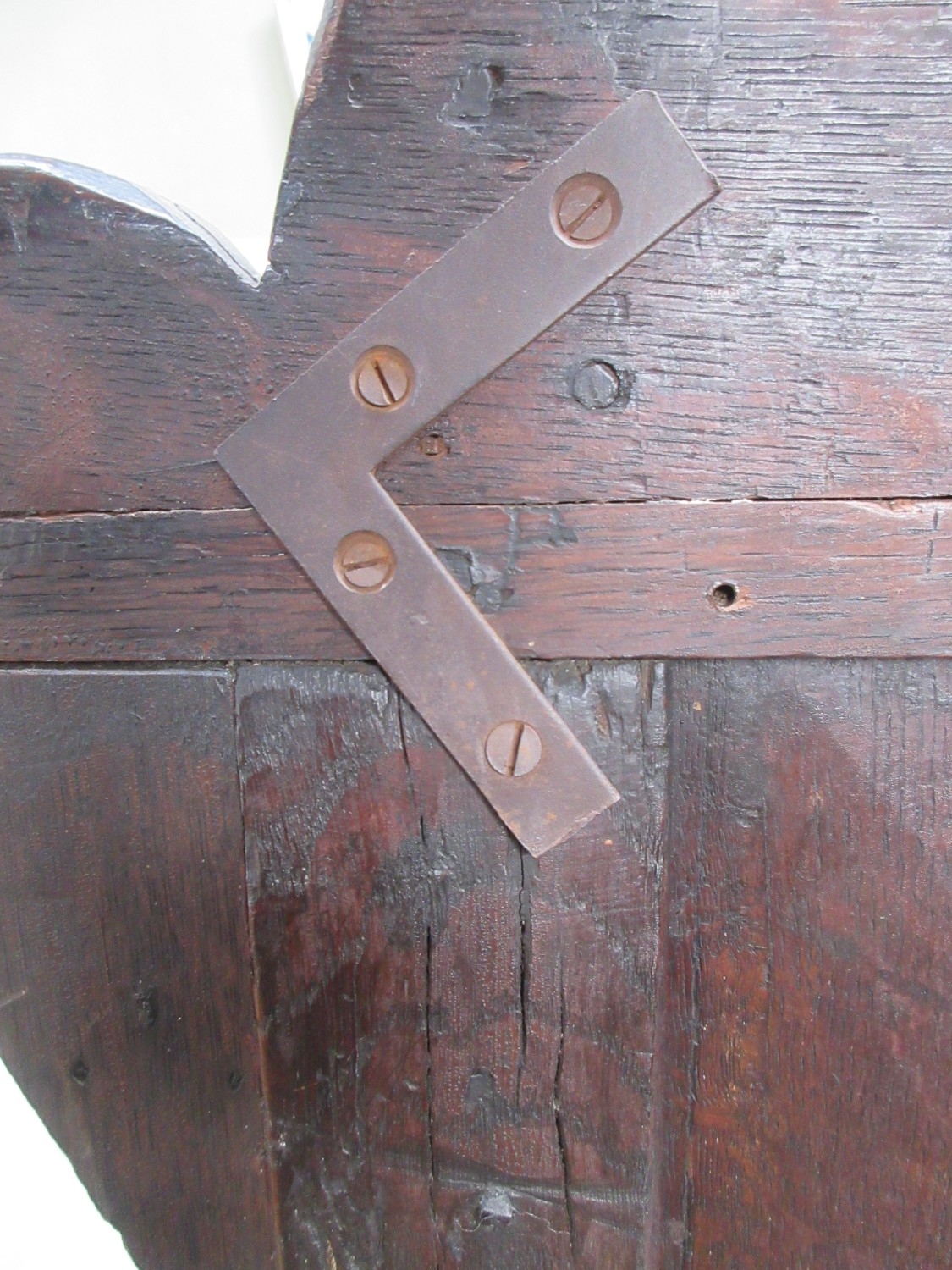 17th century and later Wainscot type chair, lozenge carved panel back ...