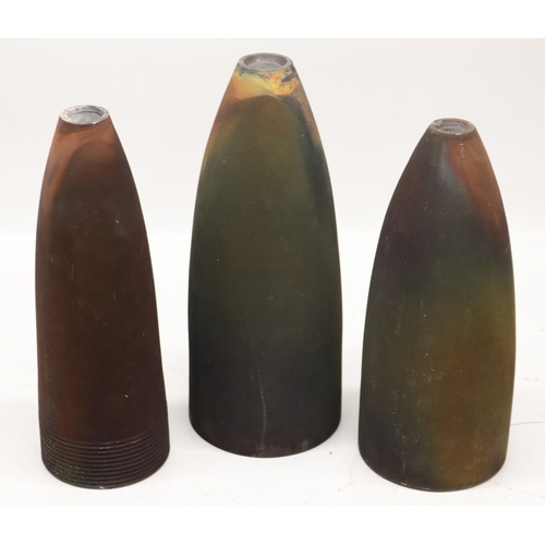 1089 - Three Raku glazed conical vases, max H29.5cm
Bradley's Shipping £48.00 plus vat (UK Only)
