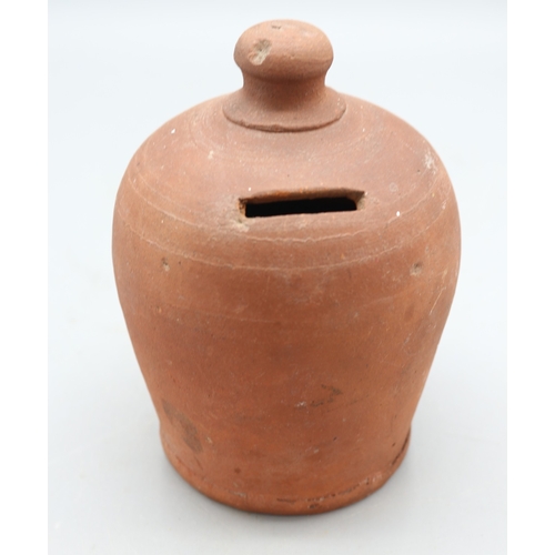 1035 - Slipware and Earthenware money boxes, incl. Early 19th Century slipware money box, globular form wit... 