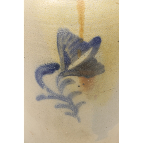 1078 - Stoneware flagon, rubbed impressed mark to neck 'I.E. Gannon Grooers & Liquor Wholesaler', painted b... 