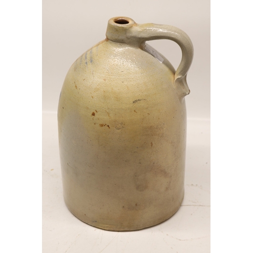 1078 - Stoneware flagon, rubbed impressed mark to neck 'I.E. Gannon Grooers & Liquor Wholesaler', painted b... 