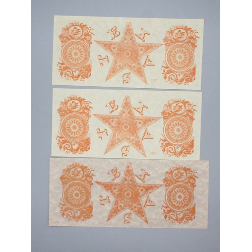Folder cont. collection of American banknotes (copies/reproduction's ...