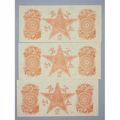 Folder cont. collection of American banknotes (copies/reproduction's ...