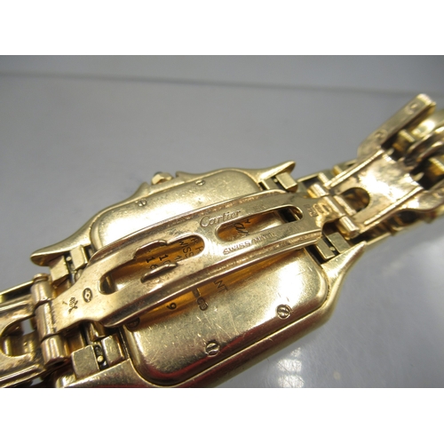 80 - The Bobby Davro Collection - Cartier Panthère 18ct gold quartz wristwatch with date on matching bric... 