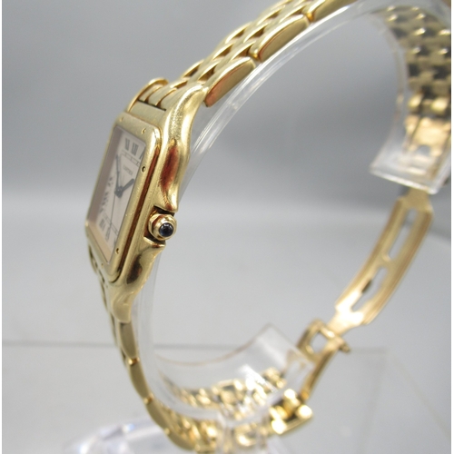 80 - The Bobby Davro Collection - Cartier Panthère 18ct gold quartz wristwatch with date on matching bric... 