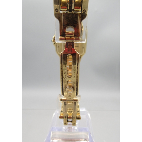 80 - The Bobby Davro Collection - Cartier Panthère 18ct gold quartz wristwatch with date on matching bric... 