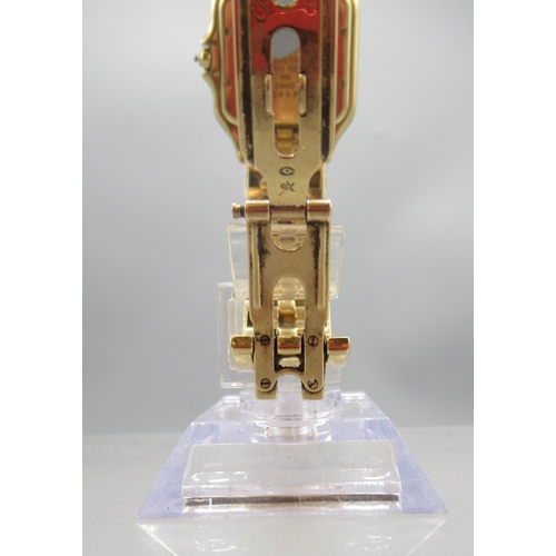 80 - The Bobby Davro Collection - Cartier Panthère 18ct gold quartz wristwatch with date on matching bric... 