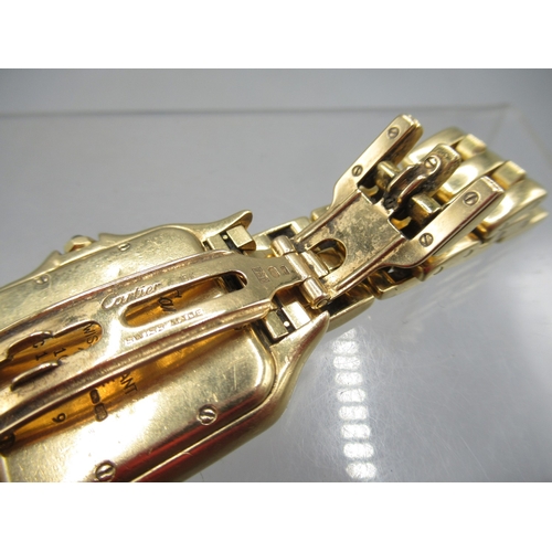 80 - The Bobby Davro Collection - Cartier Panthère 18ct gold quartz wristwatch with date on matching bric... 