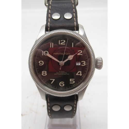 185 - Hamilton Khaki 'Team Earth - Harrison Ford' stainless steel automatic wristwatch with date on origin... 