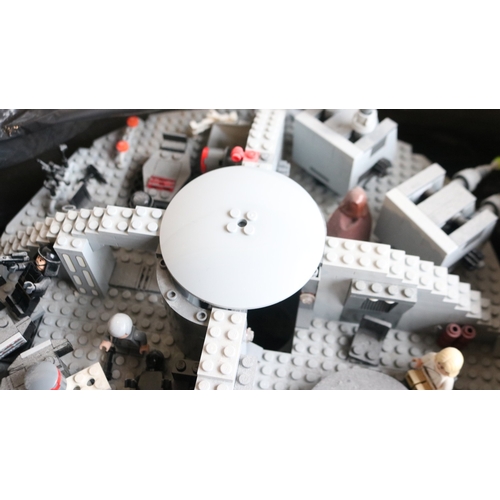 453 - Lego Star Wars 10188 Death Star with box and instruction manual, set has been built up and is obviou... 