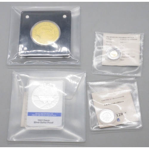 59 - Windsor Mint Famous Ships of the World coin set cont. .585 0.5g coin, a .585 0.5g coin, encapsulated... 