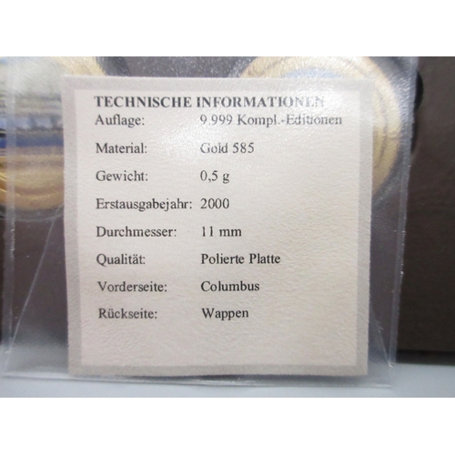 59 - Windsor Mint Famous Ships of the World coin set cont. .585 0.5g coin, a .585 0.5g coin, encapsulated... 