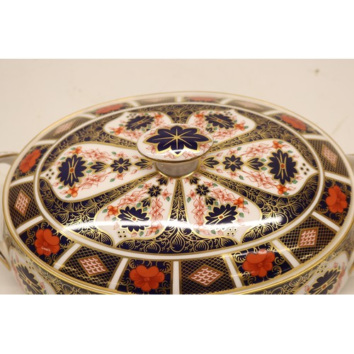838 - Royal Crown Derby Porcelain Vegetable Tureen and Cover, 