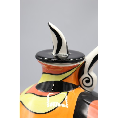 846 - Lorna Bailey The Moorish teapot, limited edition No.30/50, decorated in black, red, orange and yello... 
