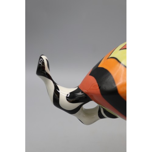 846 - Lorna Bailey The Moorish teapot, limited edition No.30/50, decorated in black, red, orange and yello... 