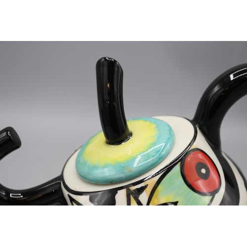 847 - Lorna Bailey The Rainforest teapot, limited edition No.8/50, decorated in black, red, green, blue an... 