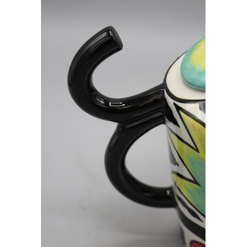 847 - Lorna Bailey The Rainforest teapot, limited edition No.8/50, decorated in black, red, green, blue an... 