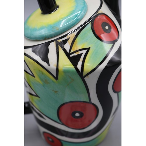 847 - Lorna Bailey The Rainforest teapot, limited edition No.8/50, decorated in black, red, green, blue an... 