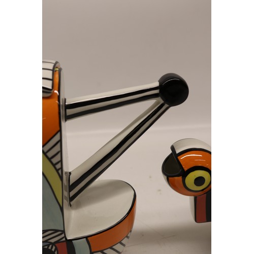 848 - Lorna Bailey tall Art Deco, limited edition No.9/50, decorated in black, red, orange and yellow, app... 