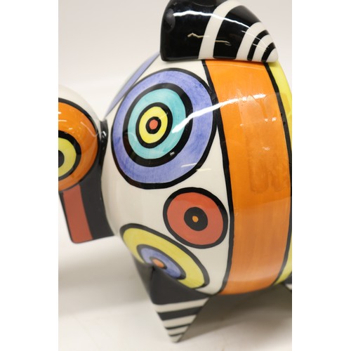 848 - Lorna Bailey tall Art Deco, limited edition No.9/50, decorated in black, red, orange and yellow, app... 