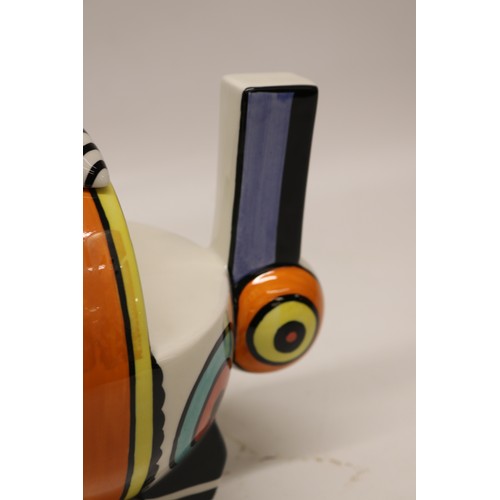 848 - Lorna Bailey tall Art Deco, limited edition No.9/50, decorated in black, red, orange and yellow, app... 
