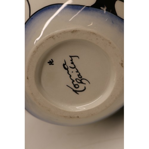 849 - Lorna Bailey The Snowman teapot, limited edition No.7/75, decorated holding a lantern and broom wear... 