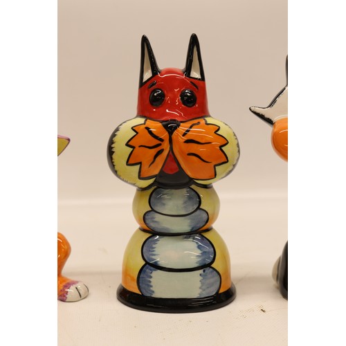 Collection of Lorna Bailey cat figurines; incl. Tufty The Cat, limited ...