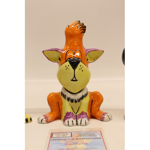 Collection of Lorna Bailey cat figurines; incl. Tufty The Cat, limited ...