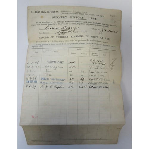  Family Archive and Medals To J.X.126572 Petty Officer Patrick Fenwick Crossey RN. Distinguished Serv... 