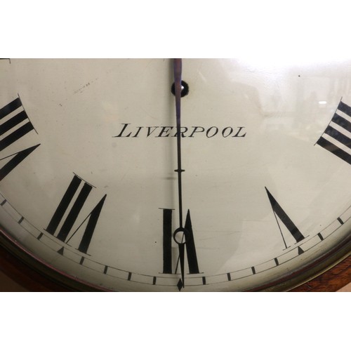 375 - (Joseph) Chiesa, 44 White Chapel, Liverpool, 8 day mahogany dial wall clock/timepiece, brass bezel e... 