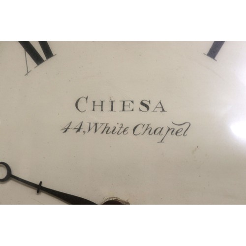 375 - (Joseph) Chiesa, 44 White Chapel, Liverpool, 8 day mahogany dial wall clock/timepiece, brass bezel e... 