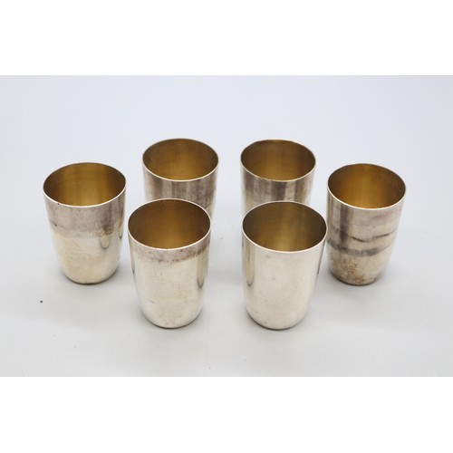 126 - Set of 6 silver hallmarked E V Sheffield 1946 shot beakers (gross 6.9ozt)
Bradley's Shipping £33.00 ... 