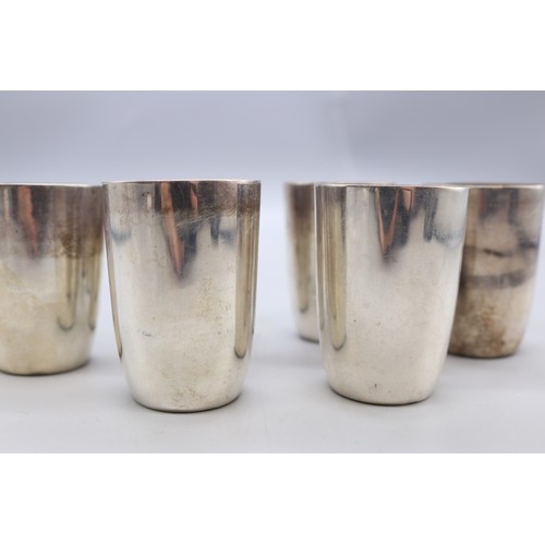 126 - Set of 6 silver hallmarked E V Sheffield 1946 shot beakers (gross 6.9ozt)
Bradley's Shipping £33.00 ... 