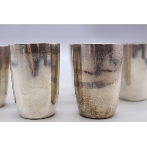 126 - Set of 6 silver hallmarked E V Sheffield 1946 shot beakers (gross 6.9ozt)
Bradley's Shipping £33.00 ... 