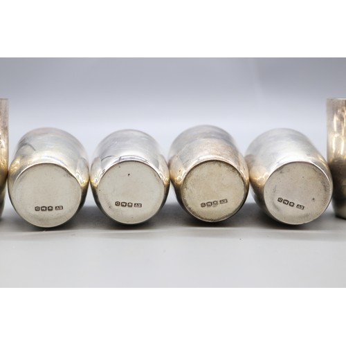 126 - Set of 6 silver hallmarked E V Sheffield 1946 shot beakers (gross 6.9ozt)
Bradley's Shipping £33.00 ... 