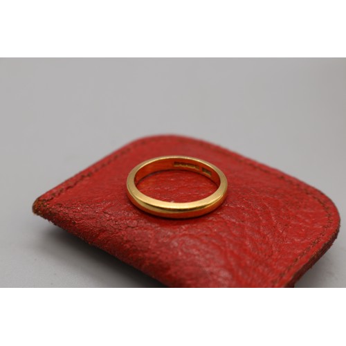 12 - 22ct hallmarked heavy wedding with original bill of sale from Herbert Wolf ltd 1950, band 2mm thickn... 