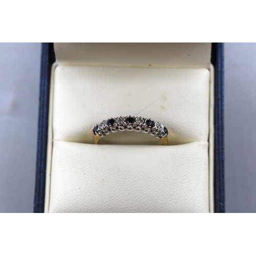 14 - Two mid century gold rings featuring 1x hallmarked 18ct yellow gold diamond trilogy ring approximate... 