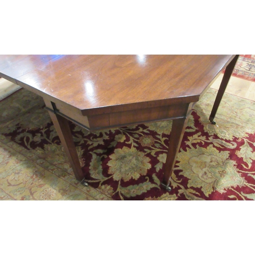Regency style mahogany rectangular dining table, angular ends with ...